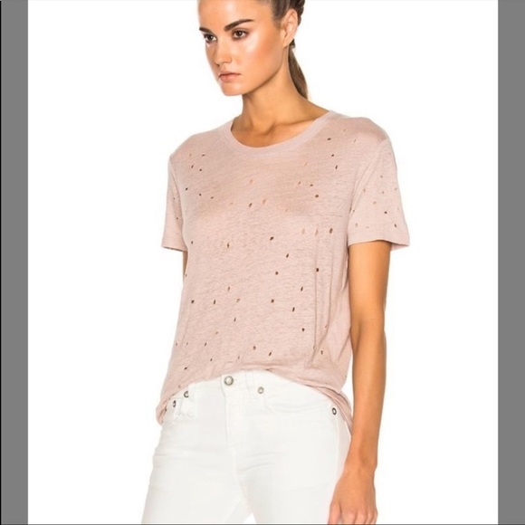 IRO Distressed Linen T-shirt - Picture 1 of 7